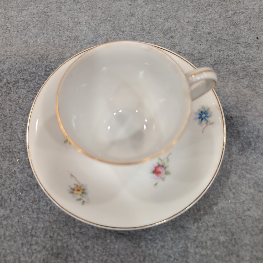 Hand Painted Gold China Made in Occupied Japan Teacup Saucer Floral Gilded Rim - Picture 2 of 6